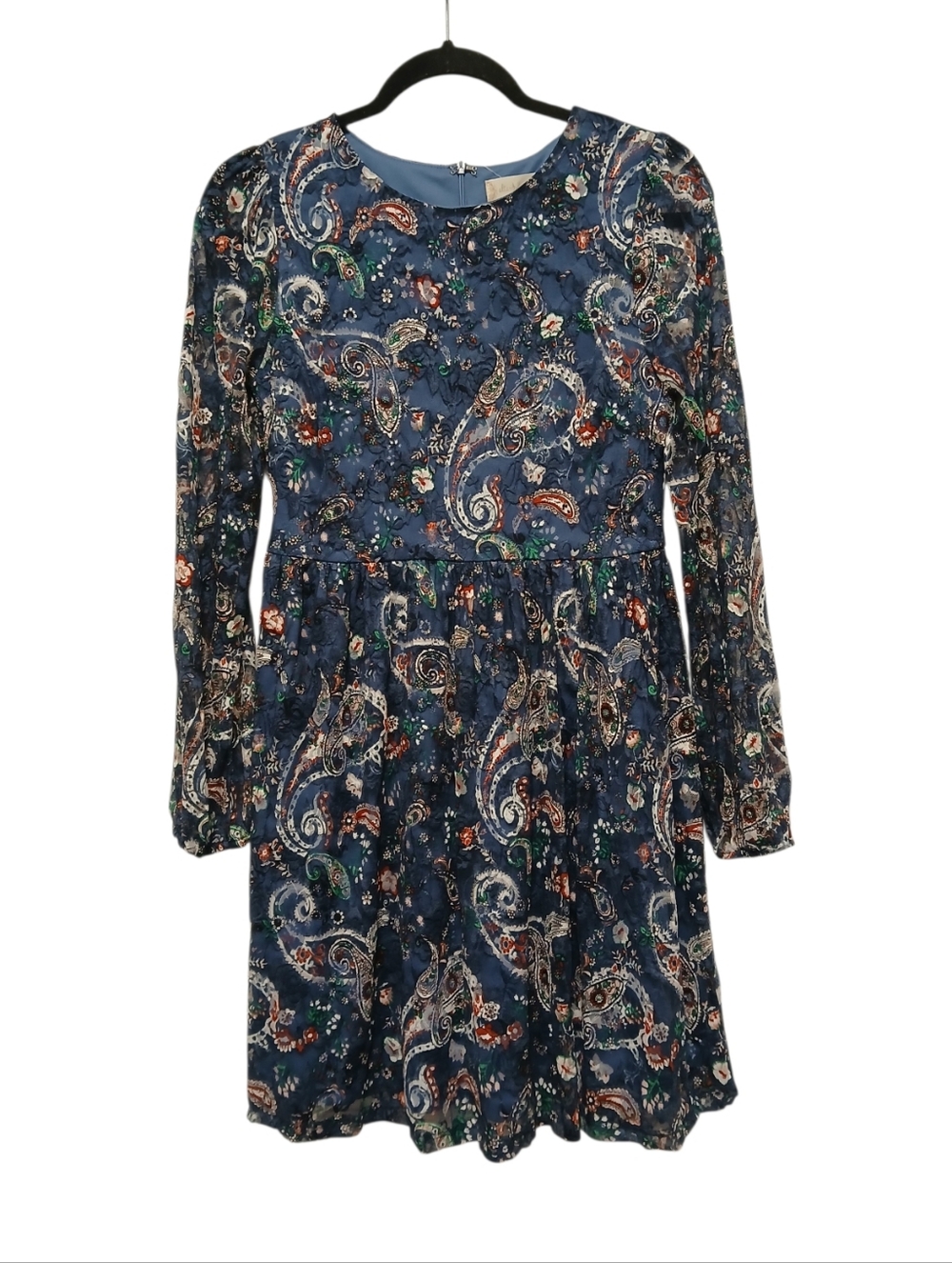 Altar'd State Women's Blue Denim Color Paisley Floral Dress-Size Medium NWOT